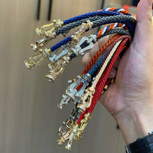 Load image into Gallery viewer, Woven Cable Bracelet with Diamond‑Pavé Gold Buckle, Modern Luxury Bracelet, Fine Jewelry Gift for Her