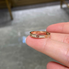 Load image into Gallery viewer, 18K Rose Gold LOVE Ring Small Model with Diamonds, Dainty Luxury Band, Fine Jewelry Gift for Her