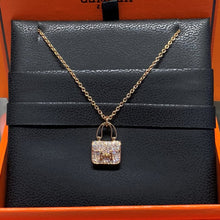 Load image into Gallery viewer, 18K Rose Gold Pavé Diamond Pendant Necklace, Dainty Luxury Gold Necklace, Fine Jewelry Gift for Her