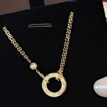 Load image into Gallery viewer, 18ct Yellow Gold Love Necklace with Two Brilliant‑Cut Diamonds, Dainty Fine Jewelry Gift for Her