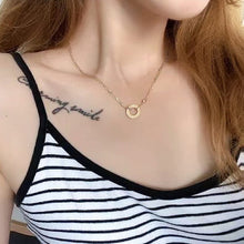 Load image into Gallery viewer, 18ct Yellow Gold Love Necklace with Two Brilliant‑Cut Diamonds, Dainty Fine Jewelry Gift for Her