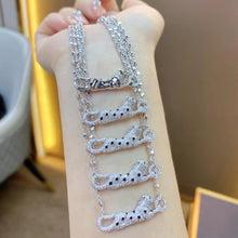 Load image into Gallery viewer, White Gold Panther Necklace with Diamonds, Elegant Animal Pendant, Luxury Fine Jewelry Gift for Her