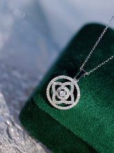 Load image into Gallery viewer, 18K Gold Diamond Lotus Necklace: Handmade White Gold Chain
