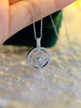 Load image into Gallery viewer, 18K Gold Diamond Lotus Necklace: Handmade White Gold Chain
