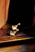 Load image into Gallery viewer, 18K Gold Fan Diamond Drop Earrings: Art Deco Style
