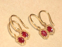 Load image into Gallery viewer, 18K Yellow Gold Natural Ruby Earrings, Natural Ruby Earrings, Hook Earrings, Stylish Earrings, Stunning Earrings
