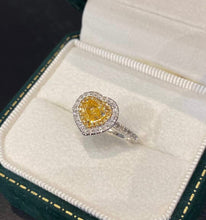 Load image into Gallery viewer, 18K White Gold Natural Yellow Diamond Ring, Fancy Diamond Ring, Stylish Rings, Gold Diamond Ring, Real Diamond Ring, Wedding Ring, Engagement Ring
