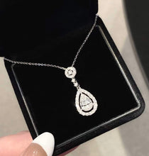 Load image into Gallery viewer, 18K White Gold Natural Diamond Pendant, Pear Diamond Pendant, Real Diamond Pendant, Diamond Gift, Wedding Pendants, NO gold chain included
