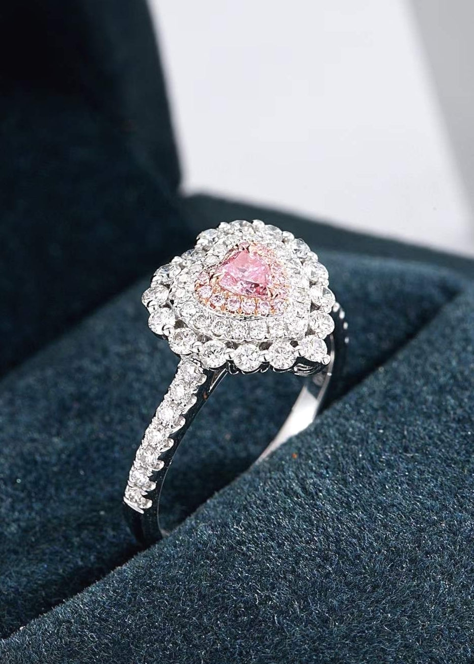 18K White Gold Natural Pink Diamond Ring, Fancy Diamond Ring, Stylish Rings, Gold Diamond Ring, Real Diamond Ring, Wedding Ring, Engagement Ring