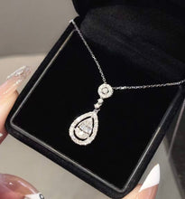 Load image into Gallery viewer, 18K White Gold Natural Diamond Pendant, Pear Diamond Pendant, Real Diamond Pendant, Diamond Gift, Wedding Pendants, NO gold chain included
