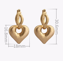 Load image into Gallery viewer, Pure 18K Gold Earrings, Gold Heart Earrings, Simple and Stylish Earrings, Minimalist Earrings Gold, Statement Earrings, Detachable Earrings
