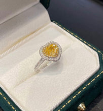 Load image into Gallery viewer, 18K White Gold Natural Yellow Diamond Ring, Fancy Diamond Ring, Stylish Rings, Gold Diamond Ring, Real Diamond Ring, Wedding Ring, Engagement Ring
