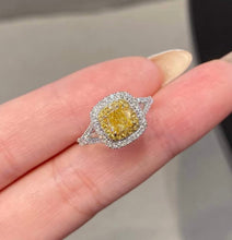 Load image into Gallery viewer, 18K White Gold Natural Yellow Diamond Ring, Fancy Diamond Ring, Stylish Rings, Gold Diamond Ring, Real Diamond Ring, Wedding Ring, Engagement Ring
