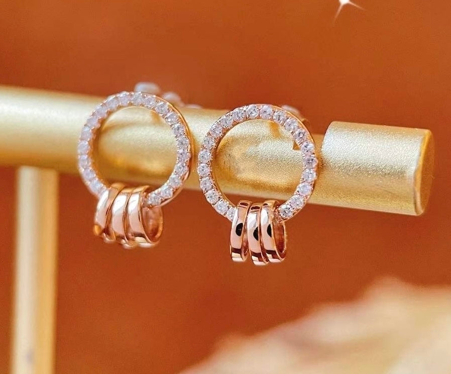 18K Gold Natural Diamond Earrings, Dainty Hoop Earrings, Gold Hoop Earrings, Stylish Earrings, Real Diamond Earrings, Gold Diamond Earrings, Minimalist Earrings