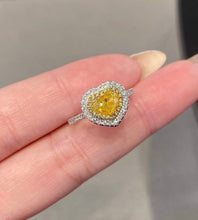 Load image into Gallery viewer, 18K White Gold Natural Yellow Diamond Ring, Fancy Diamond Ring, Stylish Rings, Gold Diamond Ring, Real Diamond Ring, Wedding Ring, Engagement Ring
