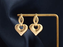 Load image into Gallery viewer, Pure 18K Gold Earrings, Gold Heart Earrings, Simple and Stylish Earrings, Minimalist Earrings Gold, Statement Earrings, Detachable Earrings
