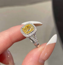 Load image into Gallery viewer, 18K White Gold Natural Yellow Diamond Ring, Fancy Diamond Ring, Stylish Rings, Gold Diamond Ring, Real Diamond Ring, Wedding Ring, Engagement Ring
