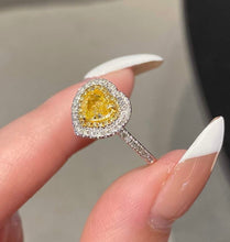 Load image into Gallery viewer, 18K White Gold Natural Yellow Diamond Ring, Fancy Diamond Ring, Stylish Rings, Gold Diamond Ring, Real Diamond Ring, Wedding Ring, Engagement Ring
