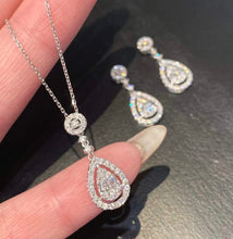 Load image into Gallery viewer, 18K White Gold Natural Diamond Pendant, Pear Diamond Pendant, Real Diamond Pendant, Diamond Gift, Wedding Pendants, NO gold chain included
