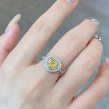 Load image into Gallery viewer, 18K White Gold Natural Yellow Diamond Ring, Fancy Diamond Ring, Stylish Rings, Gold Diamond Ring, Real Diamond Ring, Wedding Ring, Engagement Ring
