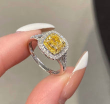 Load image into Gallery viewer, 18K White Gold Natural Yellow Diamond Ring, Fancy Diamond Ring, Stylish Rings, Gold Diamond Ring, Real Diamond Ring, Wedding Ring, Engagement Ring
