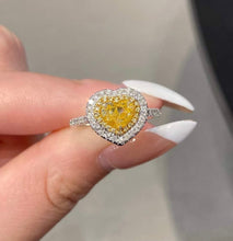 Load image into Gallery viewer, 18K White Gold Natural Yellow Diamond Ring, Fancy Diamond Ring, Stylish Rings, Gold Diamond Ring, Real Diamond Ring, Wedding Ring, Engagement Ring
