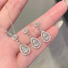 Load image into Gallery viewer, 18K White Gold Natural Diamond Pendant, Pear Diamond Pendant, Real Diamond Pendant, Diamond Gift, Wedding Pendants, NO gold chain included
