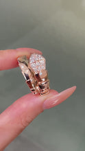 Load and play video in Gallery viewer, Serpenti Viper Two‑Coil Ring in 18K Rose Gold with Pavé Diamonds, Luxury Snake Ring, Fine Jewelry Gift for Her
