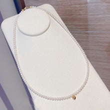 Load image into Gallery viewer, Freshwater Pearl Heart Necklace – Dainty Beaded Choker
