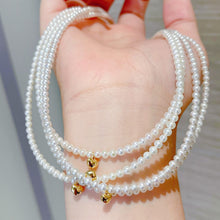 Load image into Gallery viewer, Freshwater Pearl Heart Necklace – Dainty Beaded Choker
