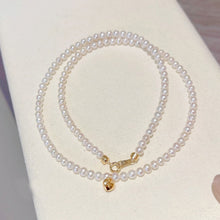 Load image into Gallery viewer, Freshwater Pearl Heart Necklace – Dainty Beaded Choker
