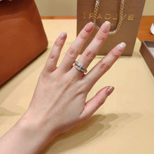 Load image into Gallery viewer, Serpenti Viper Two‑Coil Ring in 18k White Gold with Pavé Diamonds, Luxury Snake Ring, Fine Jewelry Gift for Her
