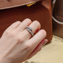 Load image into Gallery viewer, Serpenti Viper Two‑Coil Ring in 18k White Gold with Pavé Diamonds, Luxury Snake Ring, Fine Jewelry Gift for Her
