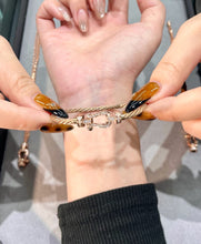 Load image into Gallery viewer, 18k Rose Gold Cable Bracelet with Diamond‑Paved Buckle, Medium Model, Luxury Gift, Fine Jewelry for Her
