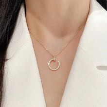 Load image into Gallery viewer, 18K Rose Gold Pavé Diamond Pendant Necklace, Dainty Gold Charm, Elegant Fine Jewelry Gift for Her
