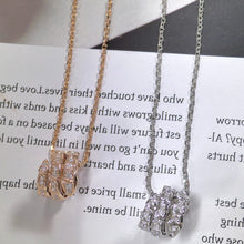 Load image into Gallery viewer, Serpenti Viper Diamond Necklace in Rose &amp; White Gold, Luxury Snake Jewelry, Fine Gift for Her
