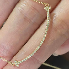 Load image into Gallery viewer, Smile Pendant Necklace in White, Rose &amp; Yellow Gold with Diamonds, Dainty Fine Jewelry Gift for Her
