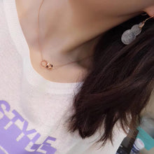 Load image into Gallery viewer, 18K Rose Gold Love Double‑Circle Pendant Necklace, Interlocking Rings Necklace, Romantic Fine Jewelry Gift for Her
