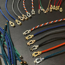 Load image into Gallery viewer, Woven Cable Bracelet with Diamond‑Pavé Gold Buckle, Modern Luxury Bracelet, Fine Jewelry Gift for Her
