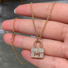 Load image into Gallery viewer, 18K Rose Gold Pavé Diamond Pendant Necklace, Dainty Luxury Gold Necklace, Fine Jewelry Gift for Her
