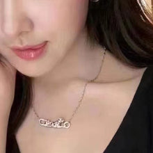 Load image into Gallery viewer, White Gold Panther Necklace with Diamonds, Elegant Animal Pendant, Luxury Fine Jewelry Gift for Her
